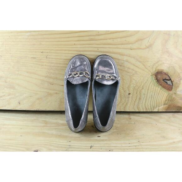 Vionic Shoes Womens Sz 6 Alda Metallic Chain Link Loafers Flats - Picture 4 of 7